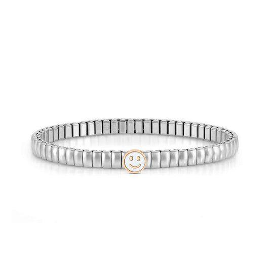 Nomination Extension Stretch Bracelet, Smile, Mother Of Pearl Stone, Rose Gold PVD, Stainless Steel
