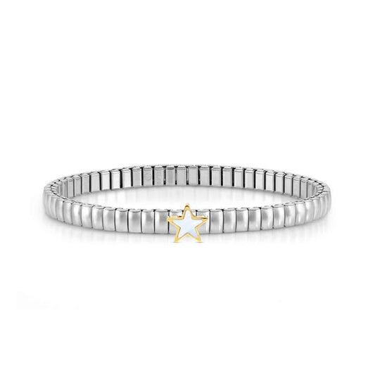 Nomination Extension Stretch Bracelet, Star, Mother of Pearl Stone, Gold PVD, Stainless Steel