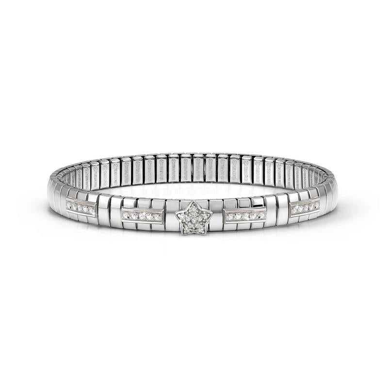 Nomination Extension Stretch Bracelet, Star with CZ, Steel & 925 Sterling Silver