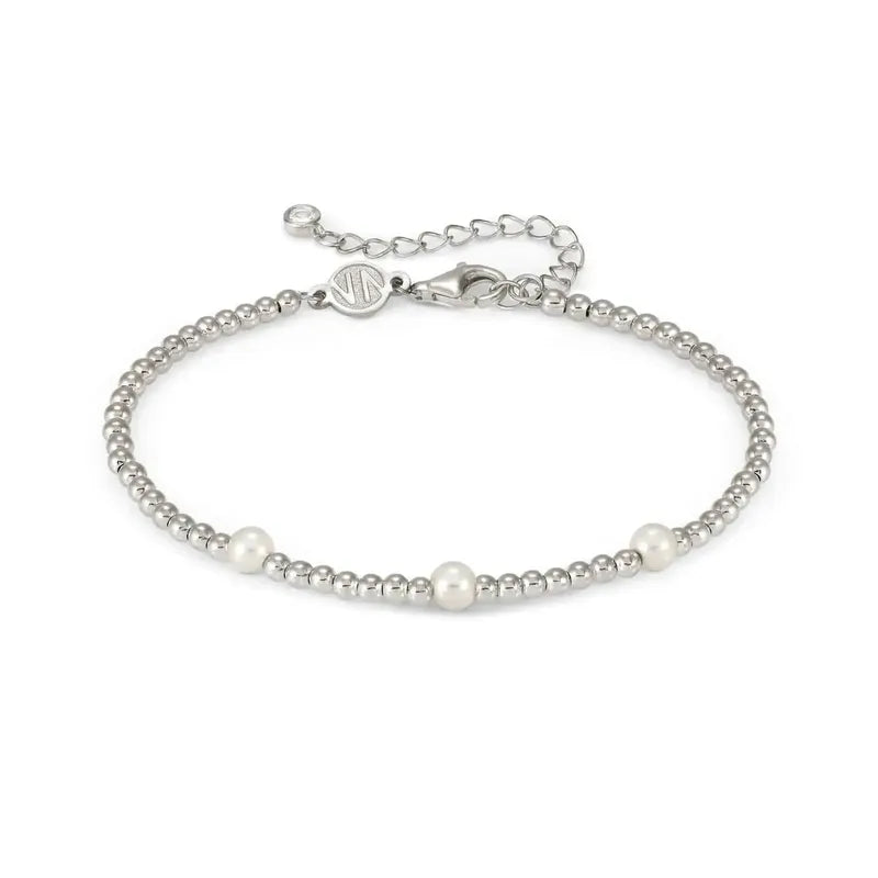 Nomination Fashion Era Bracelet with 3 Pearls, Sterling Silver