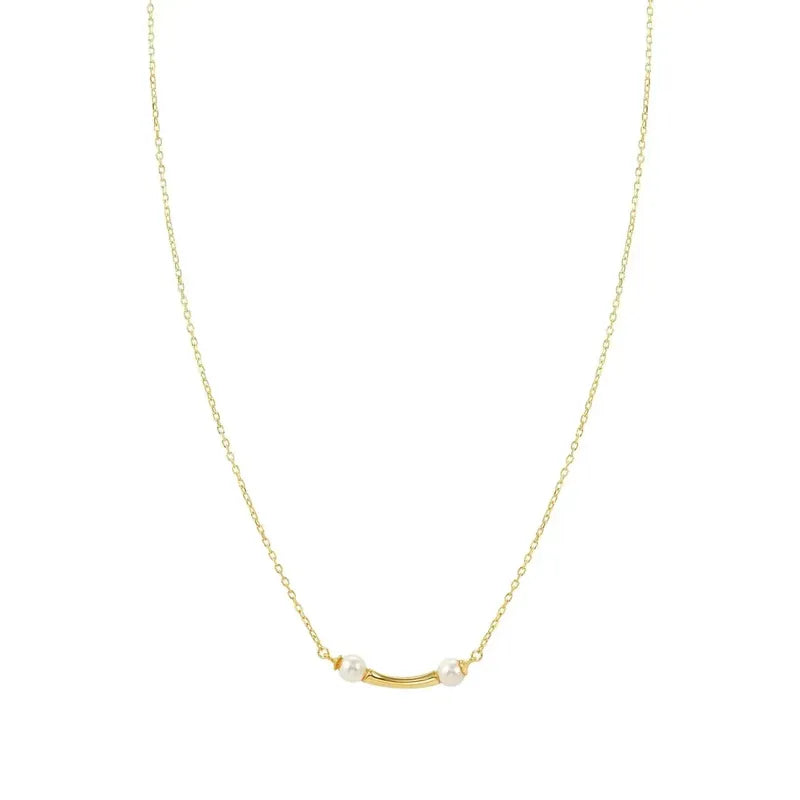 Nomination Fashion Era Necklace with 2 Pearls, PVD Yellow Gold