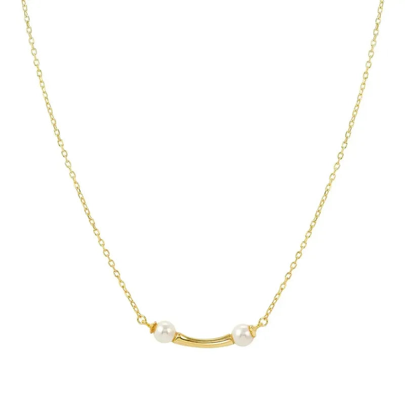 Nomination Fashion Era Necklace with 2 Pearls, PVD Yellow Gold