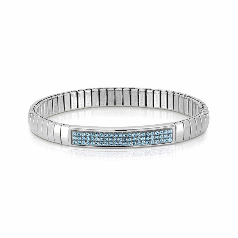 Nomination Glitter Stretch Bracelet with Coloured Zirconia - light blue