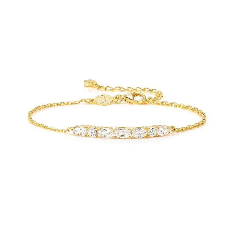 Nomination Gold Colour Wave Aurora Bracelet with White Cubic Zirconia