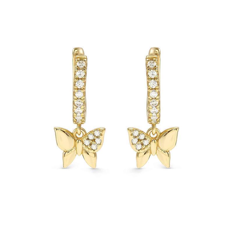 Nomination Gold Petit Sparkle Butterfly Hoop Earrings