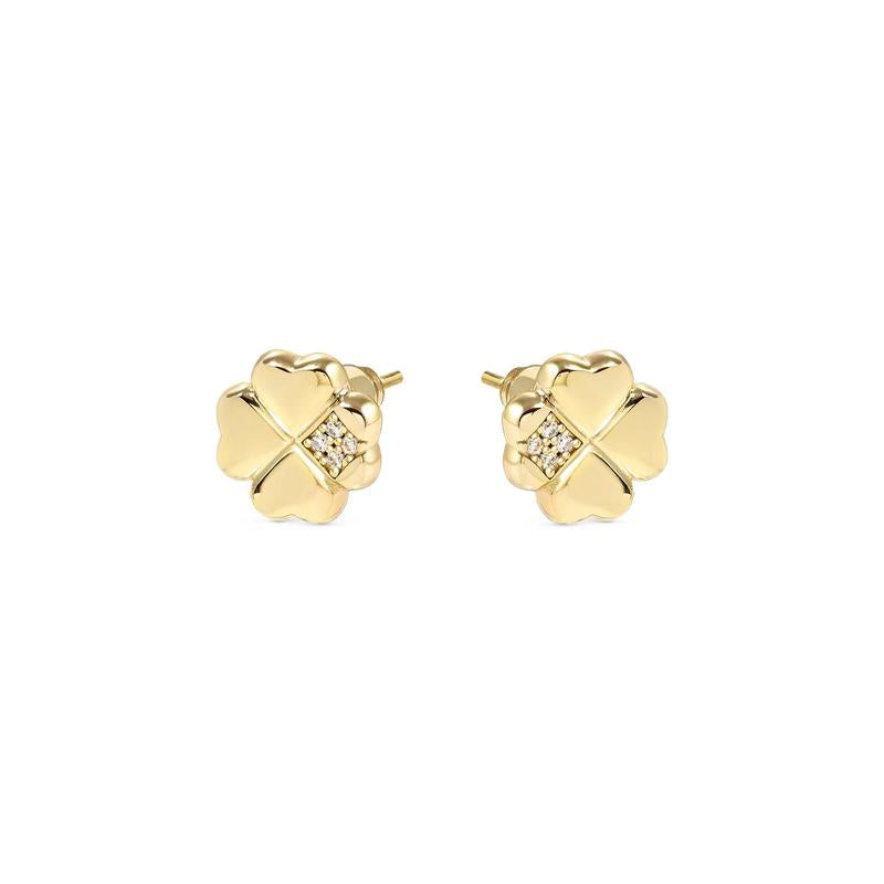 Nomination Gold Petit Sparkle Four-Leaf Clover Stud Earrings