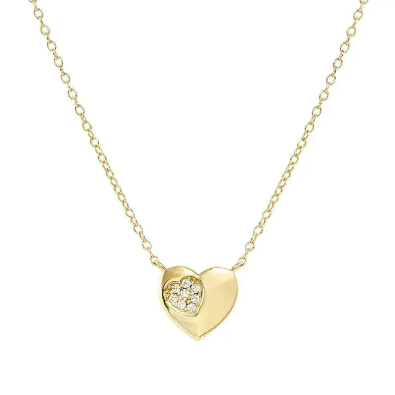 Nomination Gold Petit Sparkle Heart Necklace
