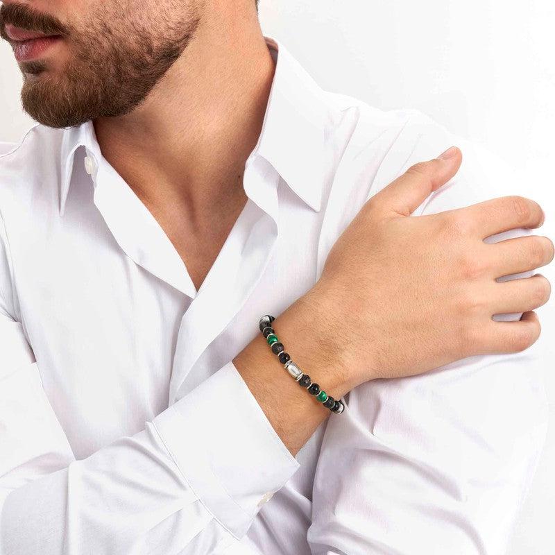 Nomination Instinct Bracelet, Multiple Stones, Red, Blue, White, Turquoise, Sand, Stainless Steel