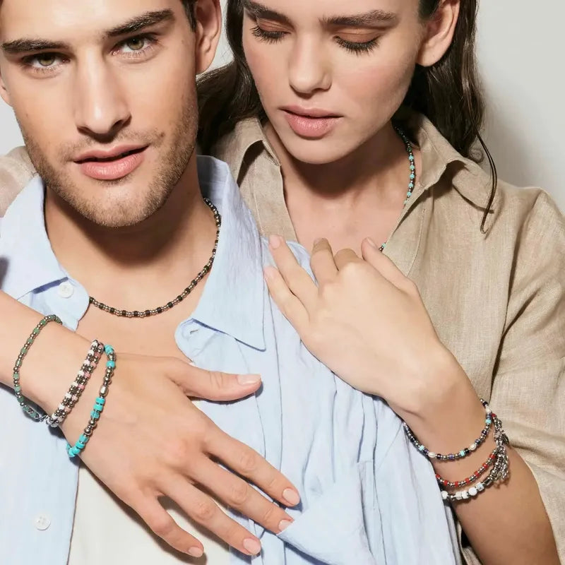 Nomination Instinct Style Sea Ed Necklace with Natural Stones, Stainless Steel