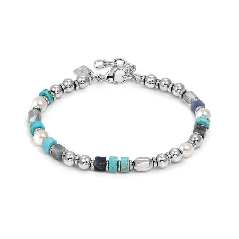Nomination InstinctStyle Sea Edition Bracelet with Pearl, Turquoise & Sodalite, 6 mm - front