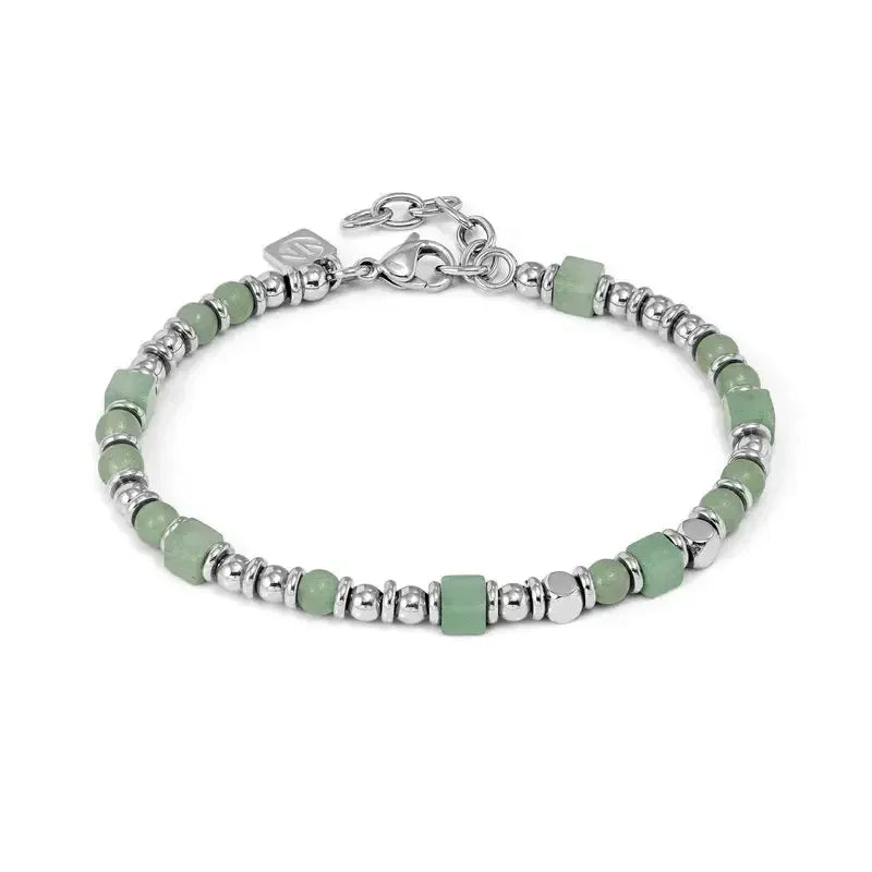 Nomination Instinctstyle Infinity Silver Bracelet with Green Squared Stones