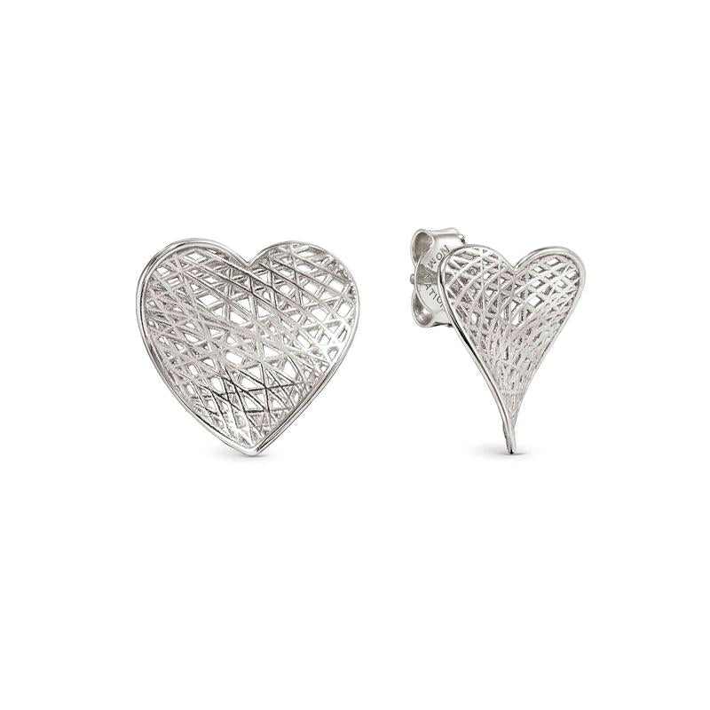 Nomination Leaf of Light Heart Earrings, Sterling Silver