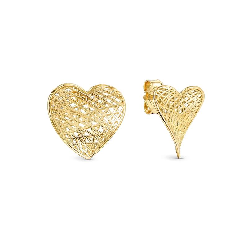 Nomination Leaf of Light Heart Earrings, Gold