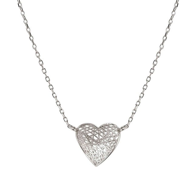Nomination Leaf of Light Heart Silver Necklace