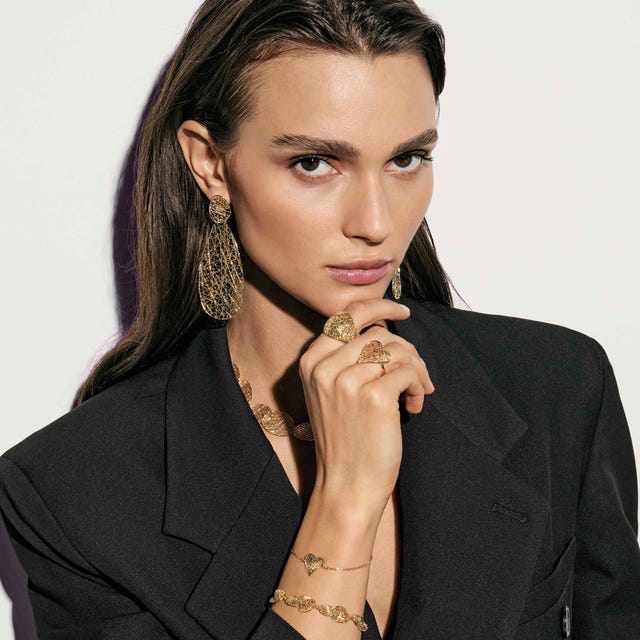 Nomination Leaf of Light Silver Filigree Ring