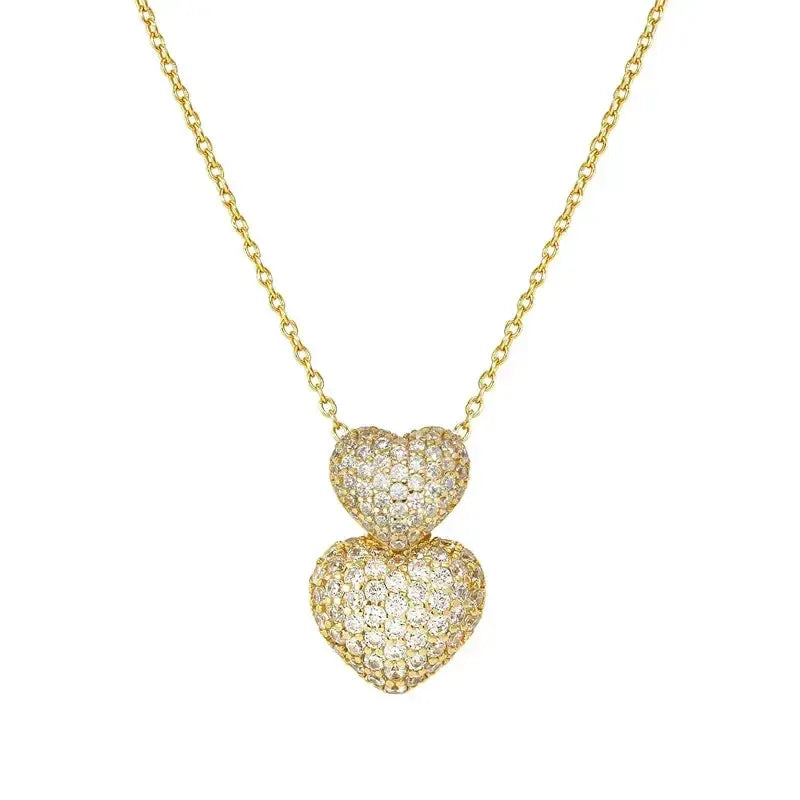 Nomination Life Poetry Gold Necklace, Rounded Double Heart