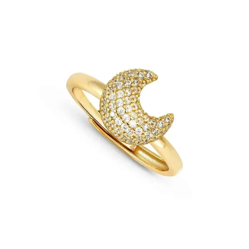 Nomination LifePoetry Gold Ring with Rounded Moon
