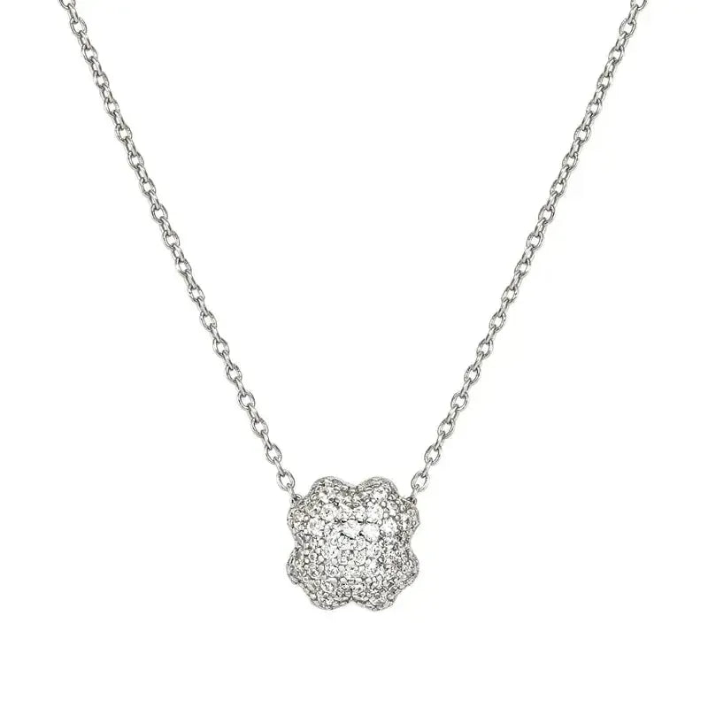 Nomination LifePoetry Silver Necklace with Rounded 4-Leaf Clover