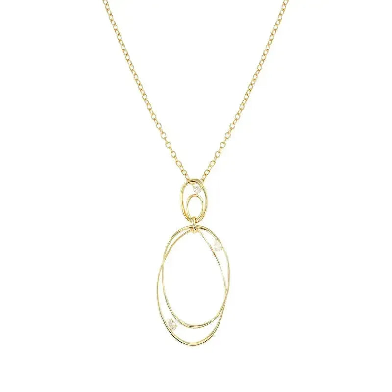 Nomination Long Necklace My Rebel Art Double Gold Oval Pendant