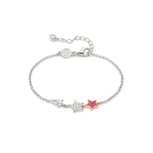 Nomination Lucentissima Bracelet, Star, Pink And White Cubic Zirconia Pave, Silver