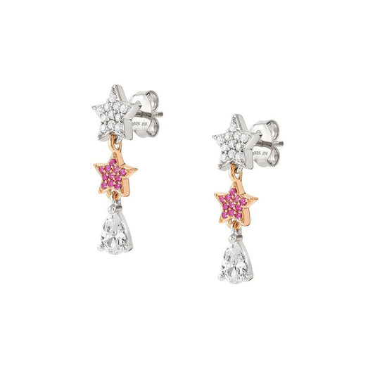 Nomination Lucentissima Earrings, Star Drop, Pink And White Cubic Zirconia, Rose Gold