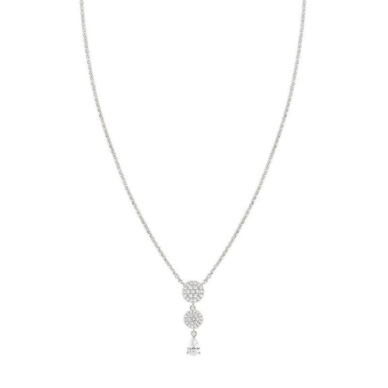 Nomination Lucentissima Necklace, Circle, Pear-Shape Pendant, White Cubic Zirconia, Silver