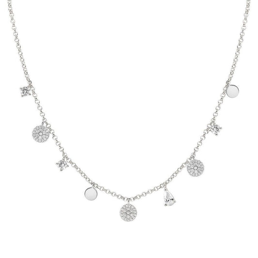 Nomination Lucentissima Necklace, Mixed Pendants, White Cubic Zirconia, Silver