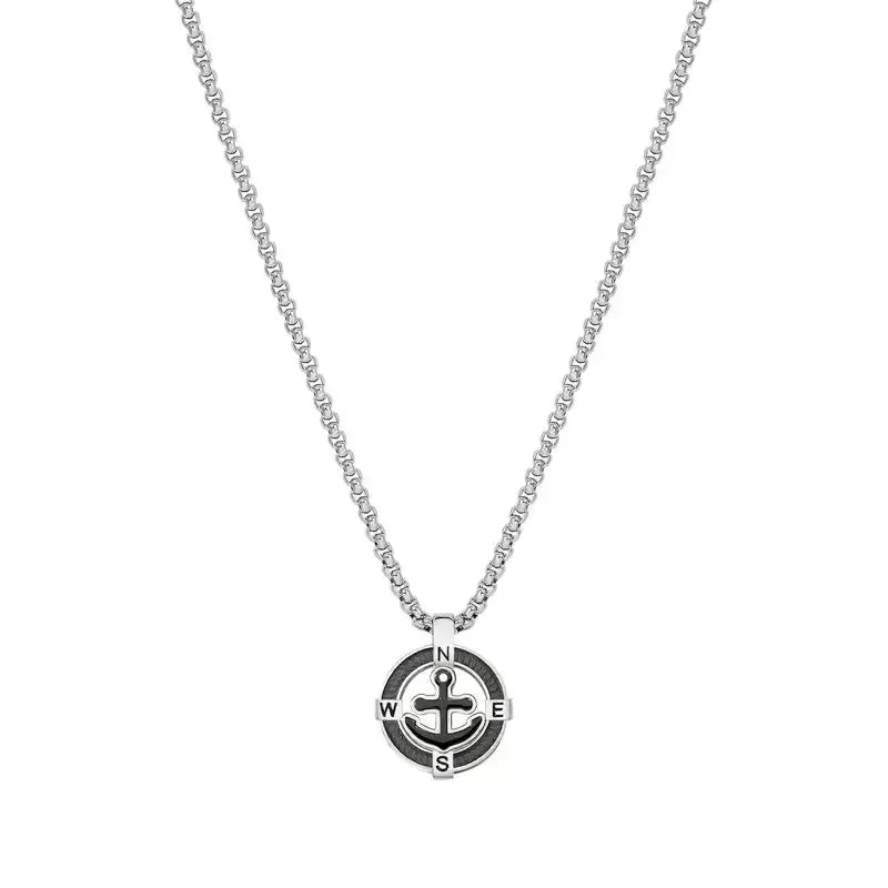 Nomination ManVision Stainless Steel Black Anchor Necklace