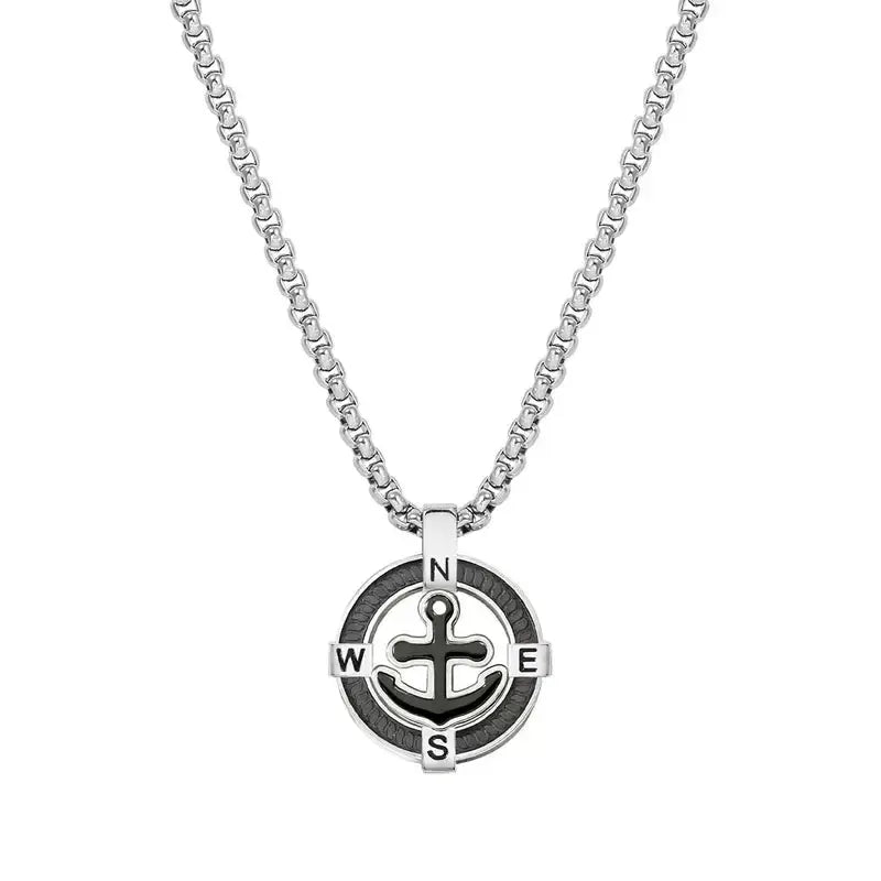 Nomination ManVision Stainless Steel Black Anchor Necklace