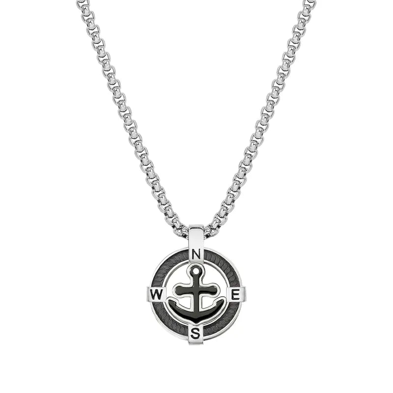 Nomination ManVision Stainless Steel Black Anchor Necklace