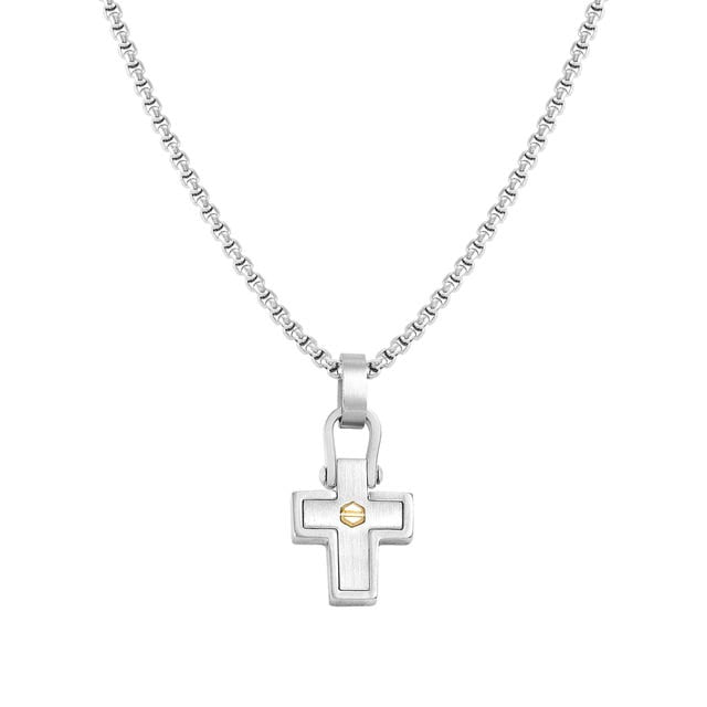 Nomination Manvision Necklace, Cross, Hexagonal Screw, Stainless Steel