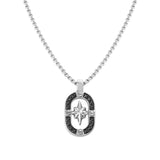Nomination Manvision Necklace, Wind Rose, Black Cubic Zirconia, Stainless Steel