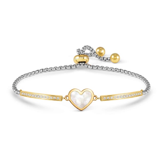 Nomination Milleluci Bracelet, Heart, Mother-of-Pearl - Yellow Gold