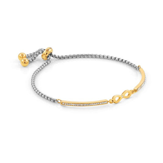 Nomination Milleluci Bracelet, Infinity, Cubic Zirconia, Gold PVD, Stainless Steel