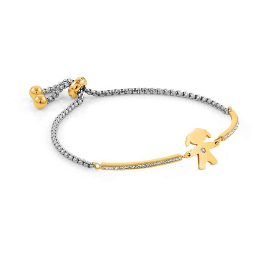 Nomination Milleluci Bracelet, Little Girl, Cubic Zirconia, Gold PVD, Stainless Steel