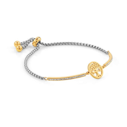 Nomination Milleluci Bracelet, Tree Of Life, Cubic Zirconia, Gold PVD, Stainless Steel