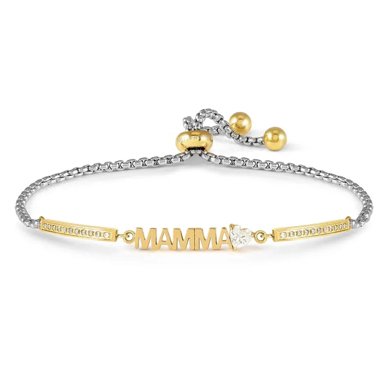 Nomination Milleluci Gold Mamma Bracelet with Cubic Zirconia