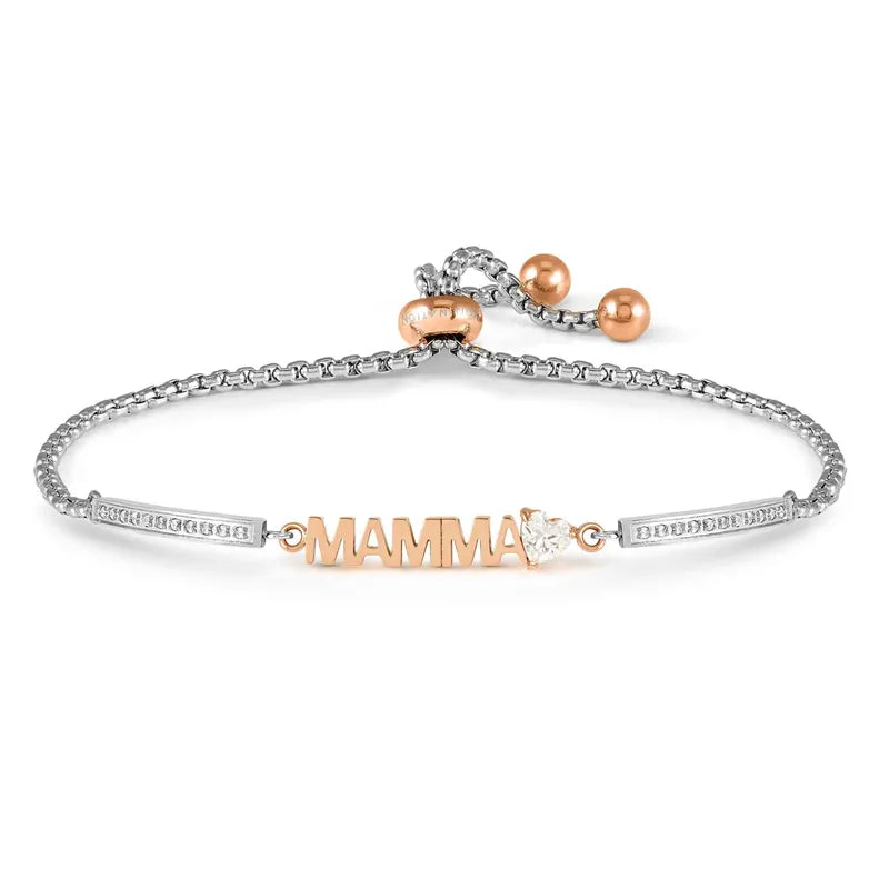 Nomination Milleluci Rose Gold Mamma Bracelet with Cubic Zirconia
