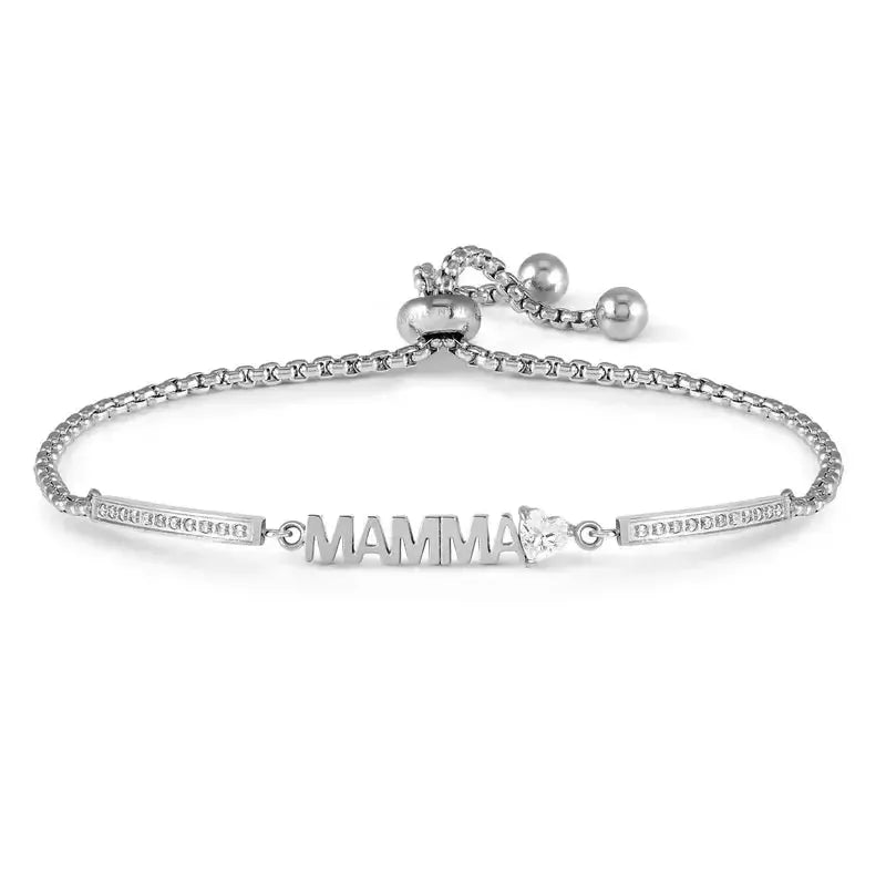 Nomination Milleluci Silver Mamma Bracelet with Cubic Zirconia