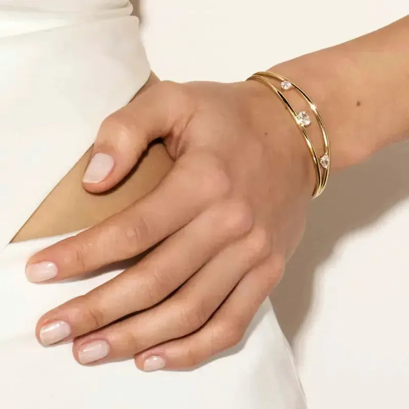 Nomination My Rebel Art Cuff Bracelet with White Stones