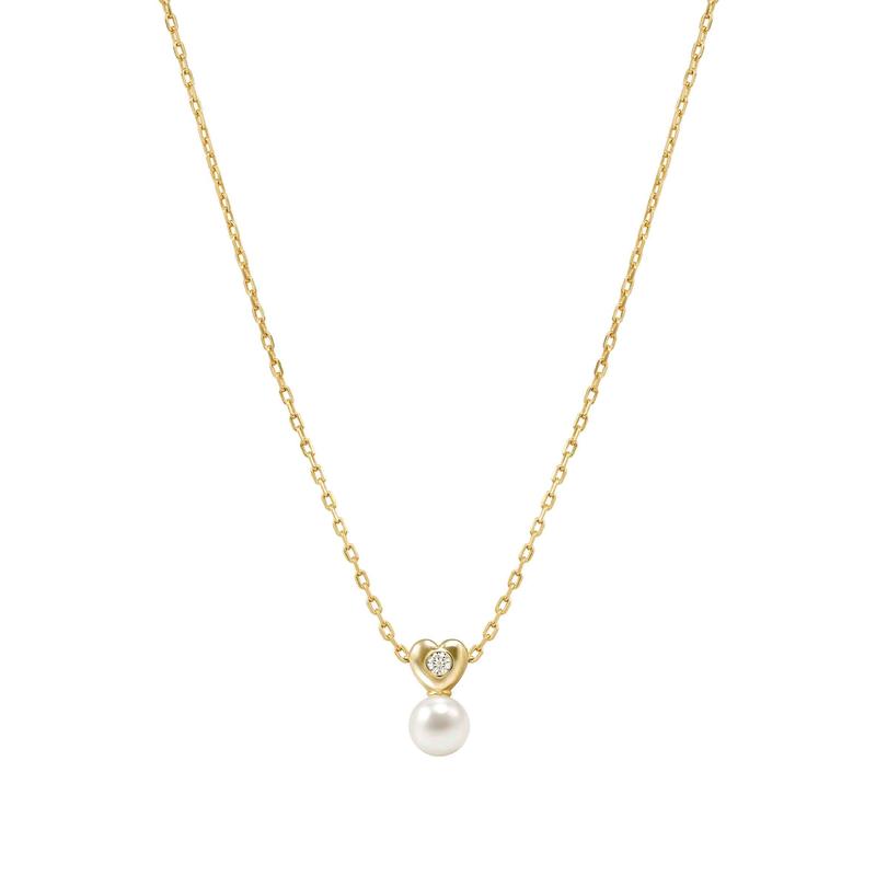Nomination Pearls Loop Necklace, Heart and Pearl, Gold