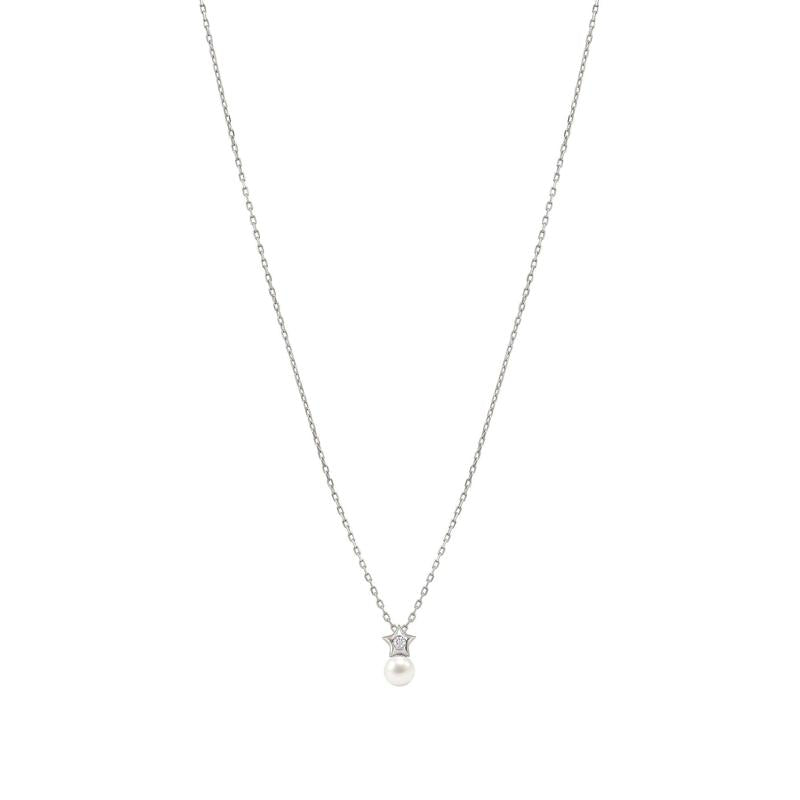 Nomination Pearls Loop Necklace, Star and Pearl, Sterling Silver