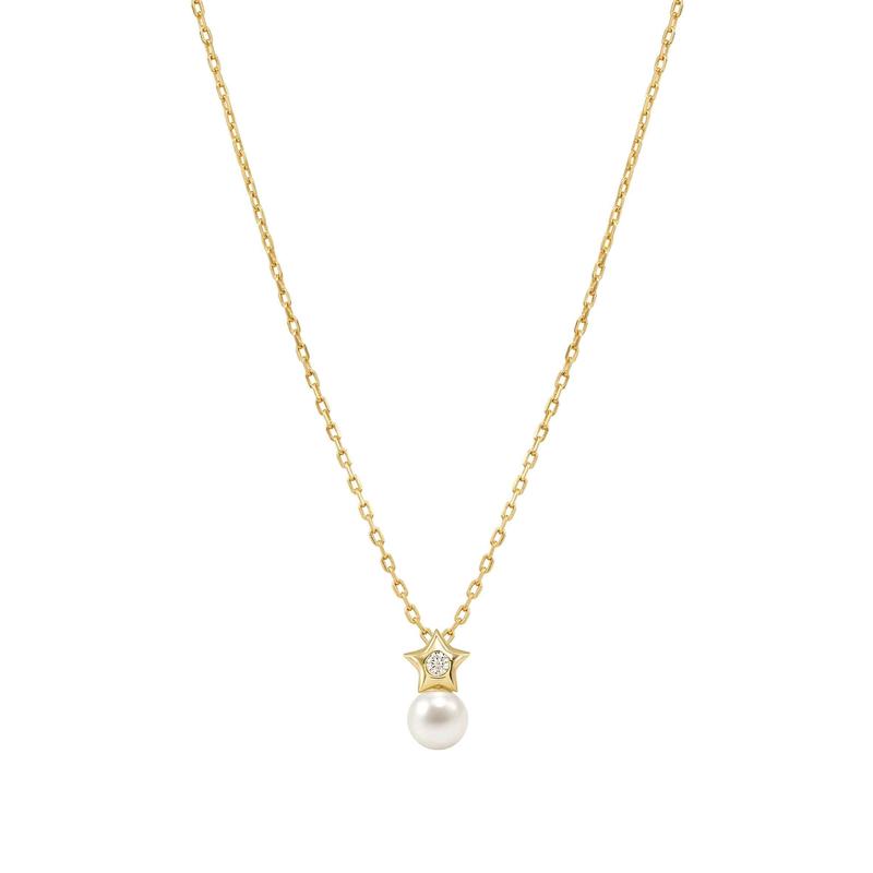 Nomination Pearls Loop Necklace, Star and Pearl, Gold