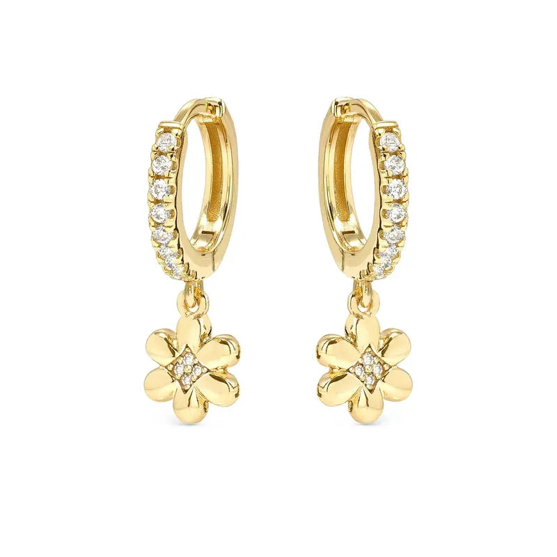 Nomination Petit Sparkle Gold Flower Hoop Earrings