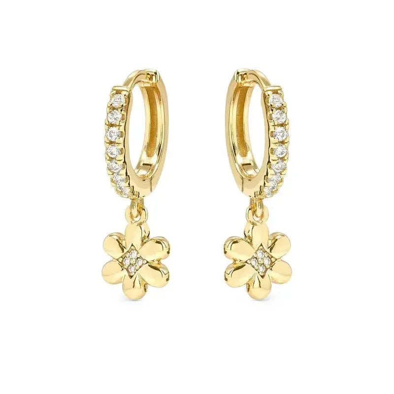 Nomination Petit Sparkle Gold Flower Hoop Earrings