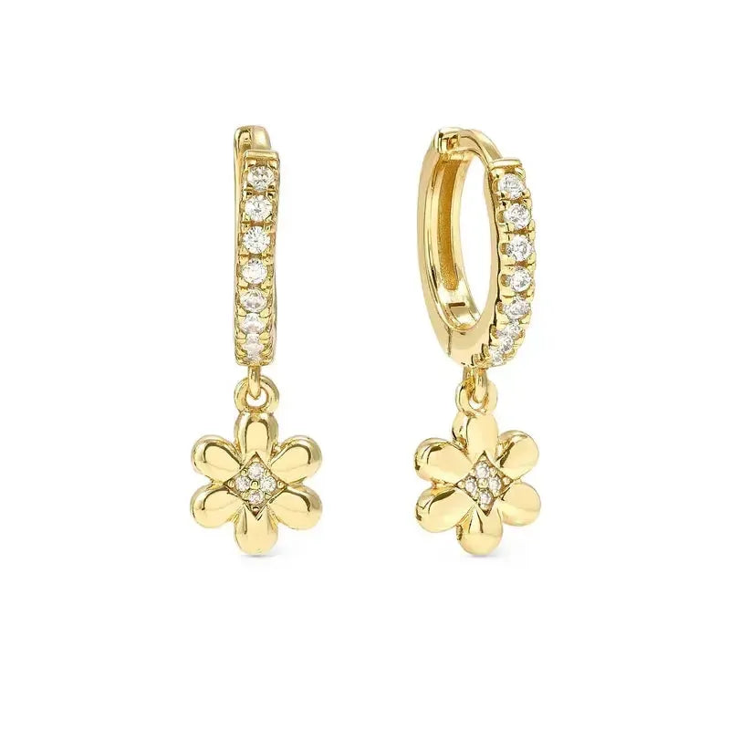 Nomination Petit Sparkle Gold Flower Hoop Earrings