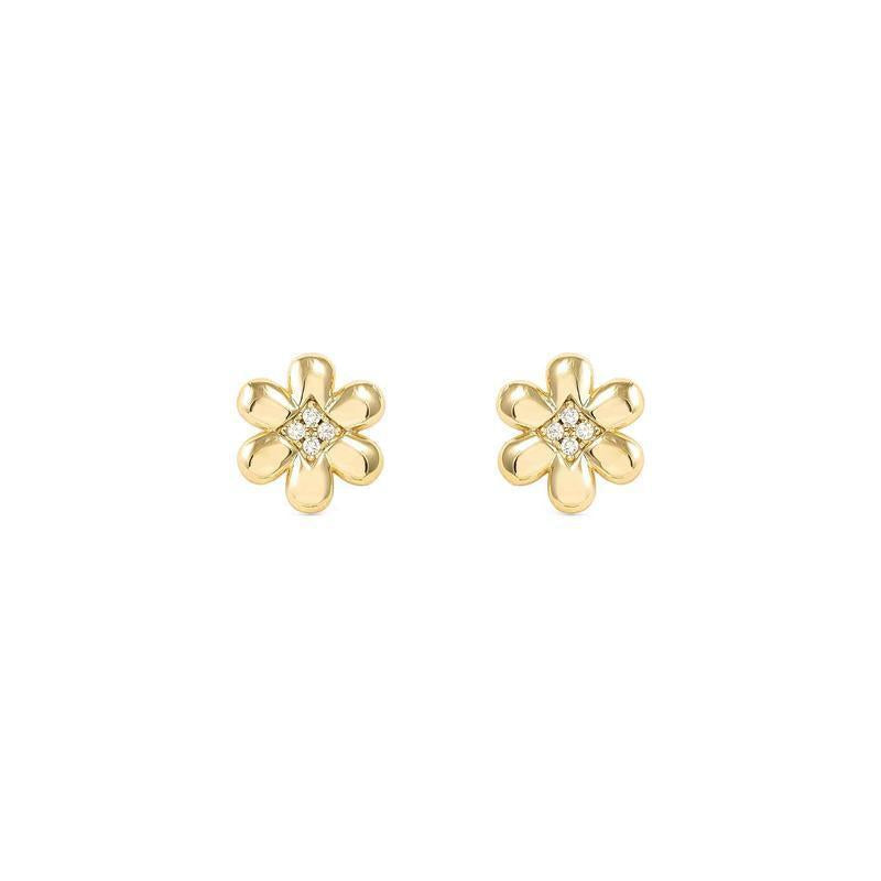 Nomination Petit Sparkle Gold Flower Stud Earrings