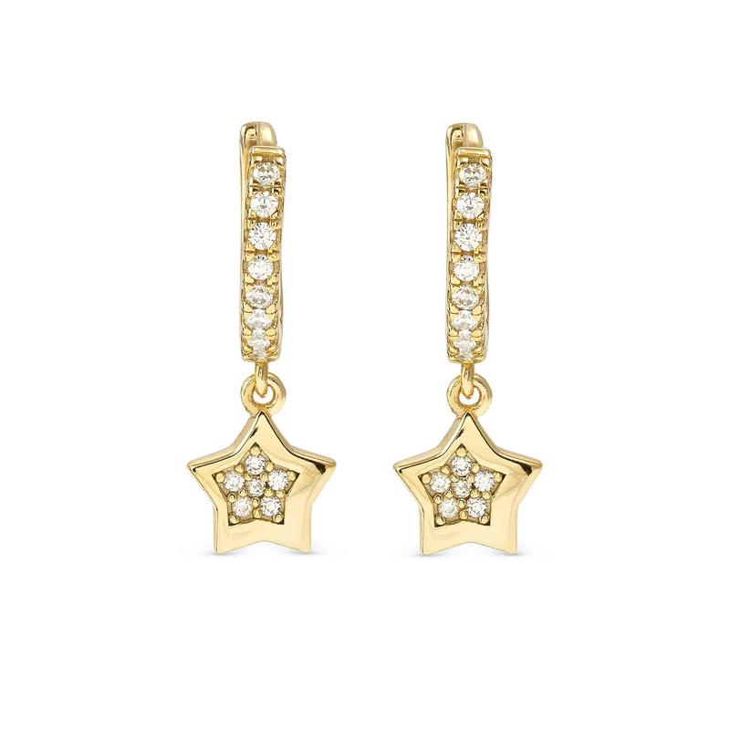 Nomination Petit Sparkle Gold Star Hoop Earrings