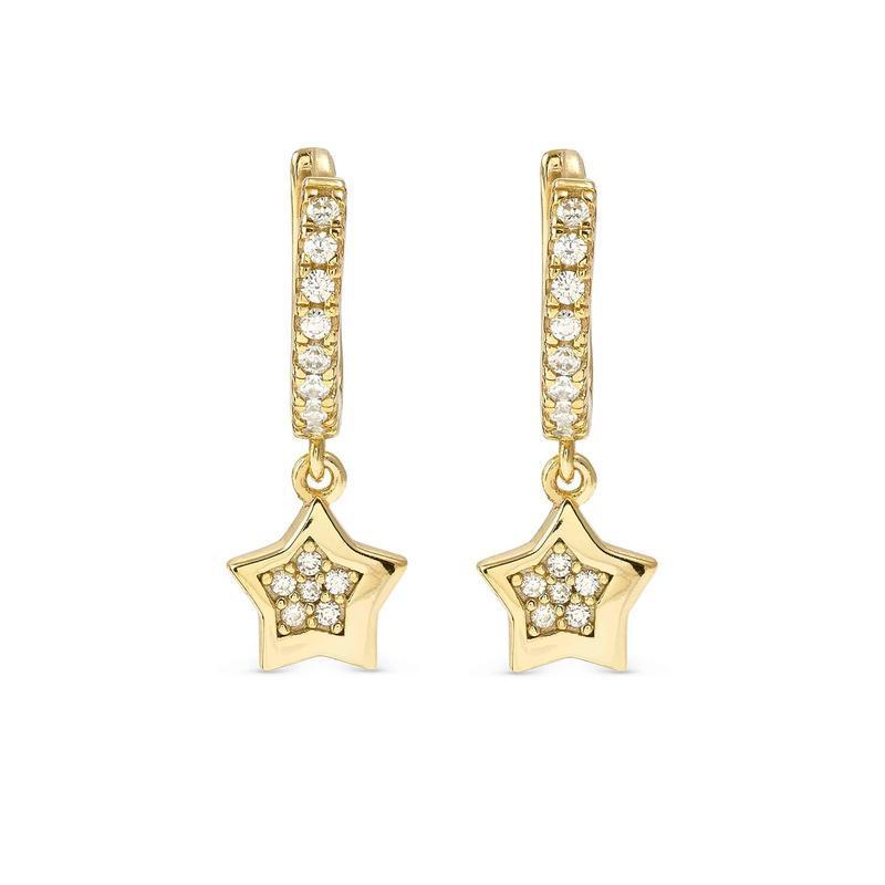 Nomination Petit Sparkle Gold Star Hoop Earrings