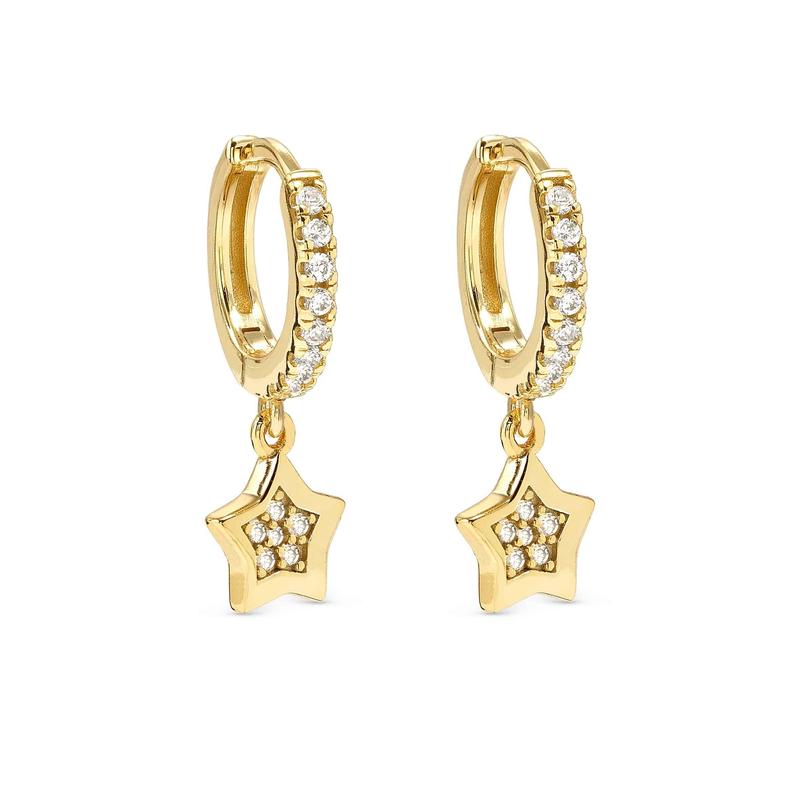 Nomination Petit Sparkle Gold Star Hoop Earrings